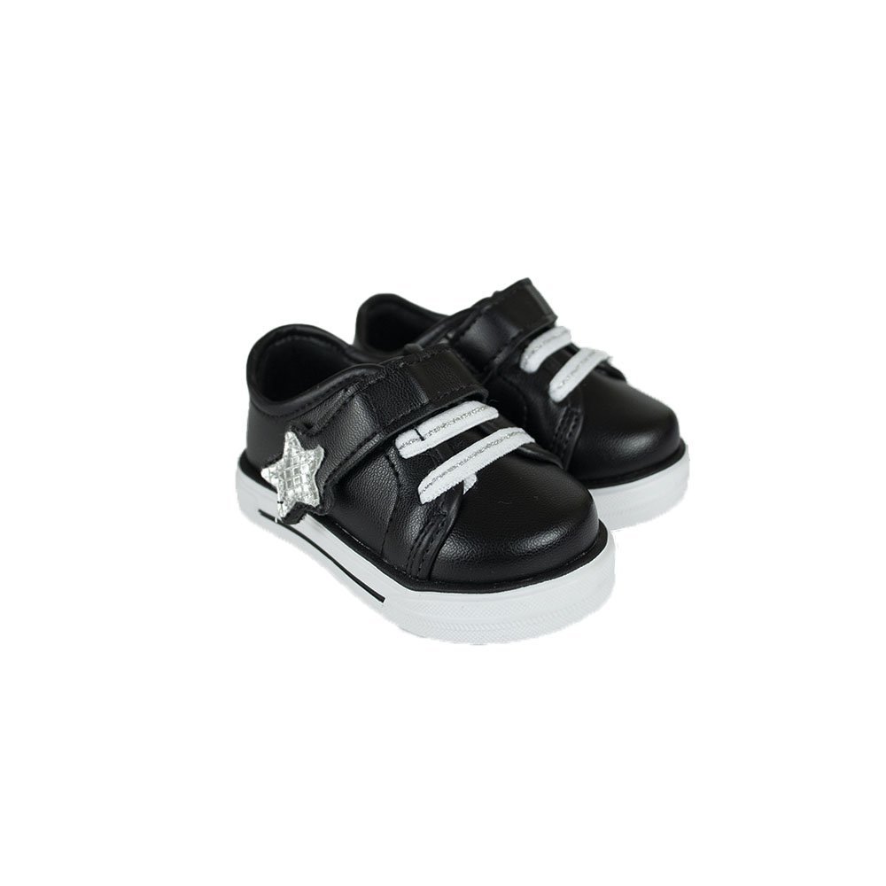 Tênis Molekinha Strela Infantil Feminino Preto 1