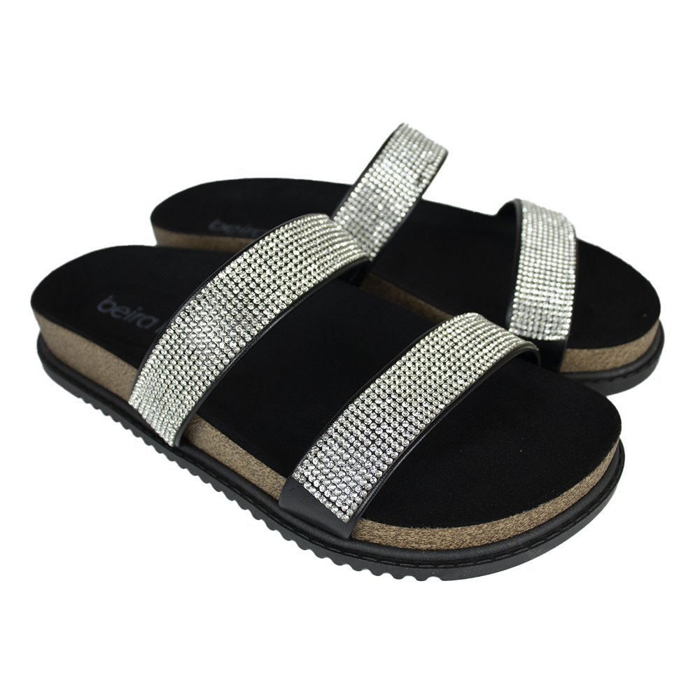 Papete Beira Rio Strass Feminina Preto 1