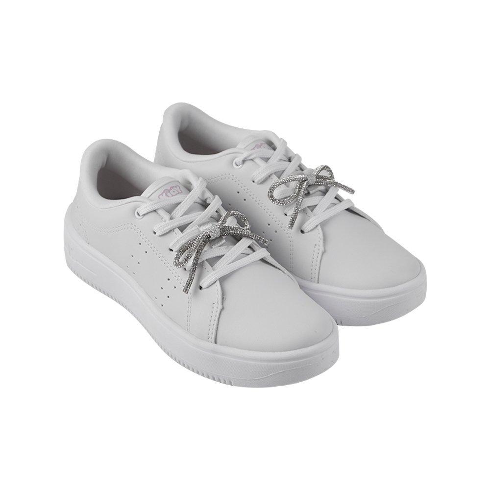 Tênis Kidy Laço Strass Infantil Feminino Branco 1