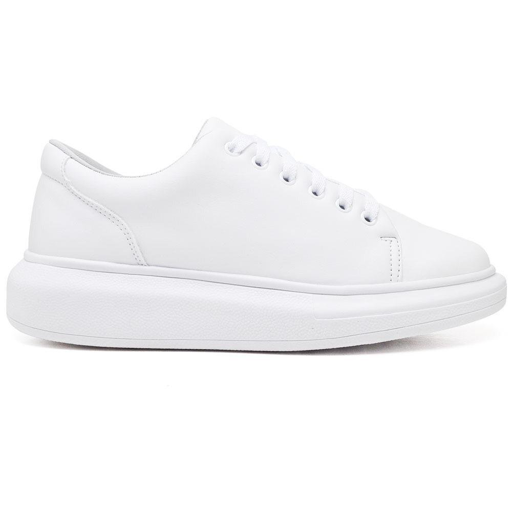 Tênis Casual Feminino Plataforma Dia a Dia Moderno Conforto Branco 3