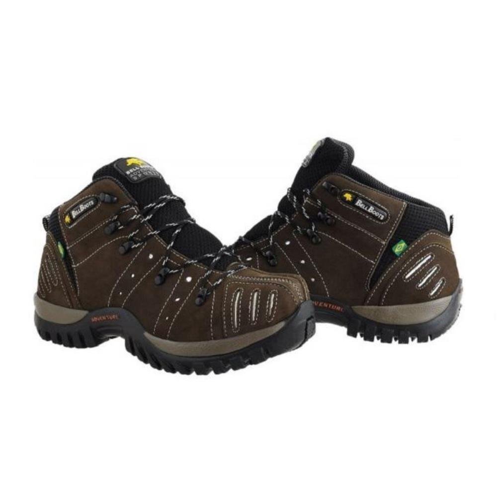 Bota Bell Boots Adventure Masculina Couro Conforto Nobuck Cinza 2