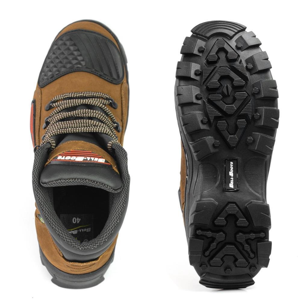 Bota Bell Boots Motoqueiro Masculina Couro Conforto Marrom 4
