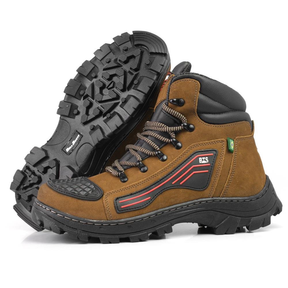 Bota Bell Boots Motoqueiro Masculina Couro Conforto Marrom 5