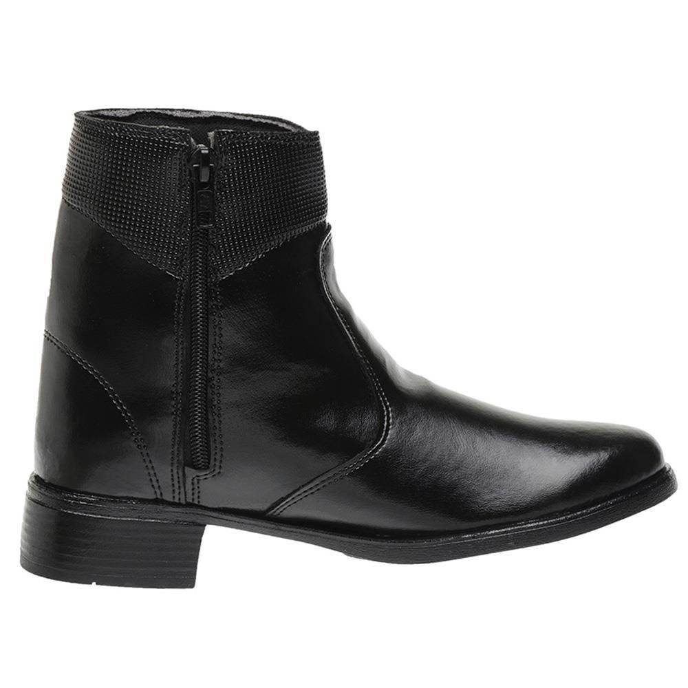 Bota Coturno Feminina Zíper Cano Curto Inverno Confortável Preto 3
