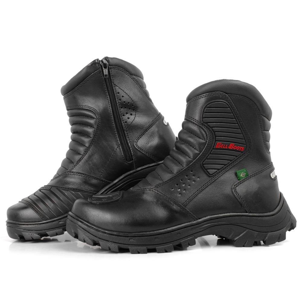 Bota Masculina Linha Motoqueiro de Couro Bell Boots Preto 2