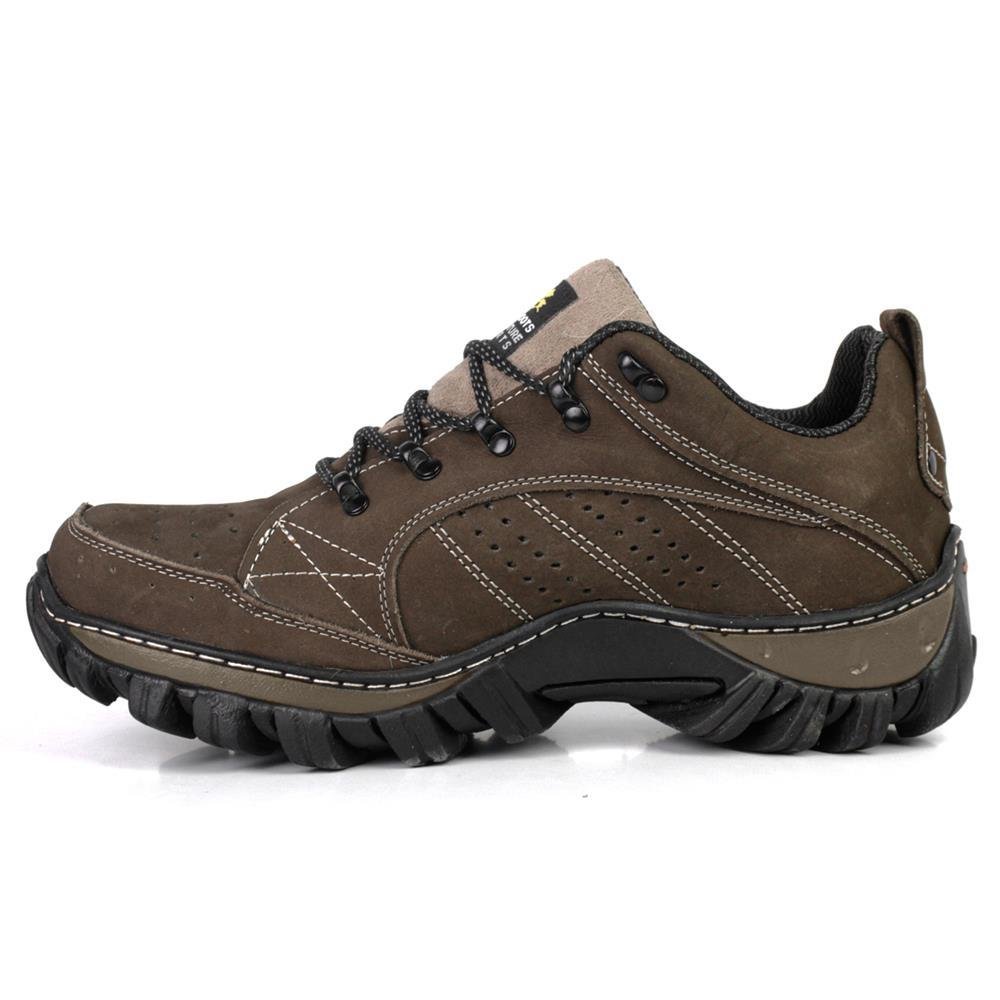 Tênis Adventure Masculino Couro Conforto Nobuck Cinza 3
