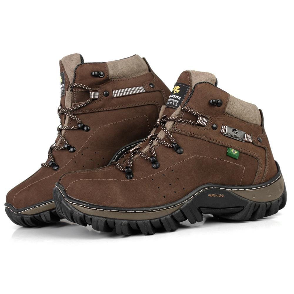 Bota Bell Boots Adventure Masculina Couro Conforto Nobuck Marrom 2