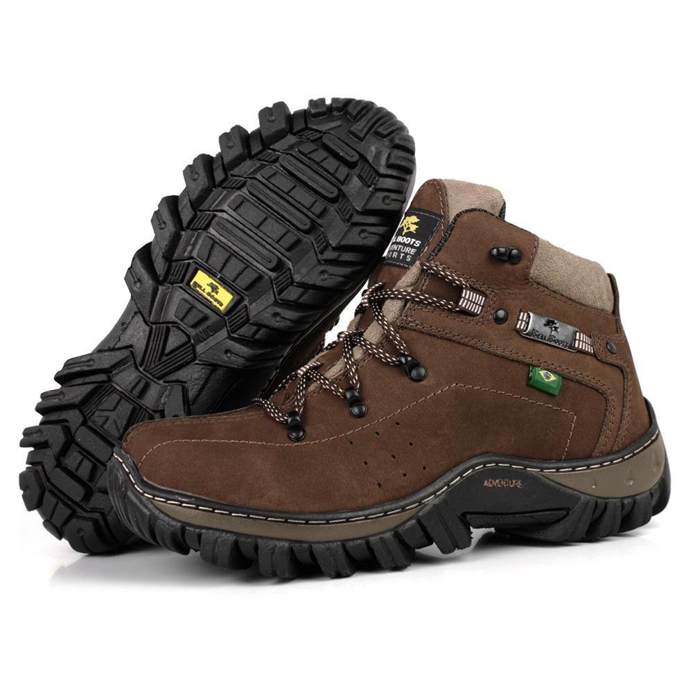 Bota Bell Boots Adventure Masculina Couro Conforto Nobuck Marrom 4
