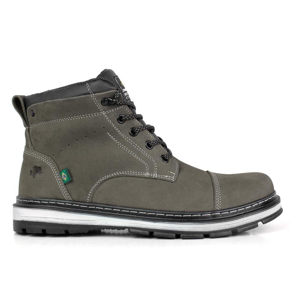 Bota Masculina Casual Adventure em Couro Nobuck Cinza Cinza 1