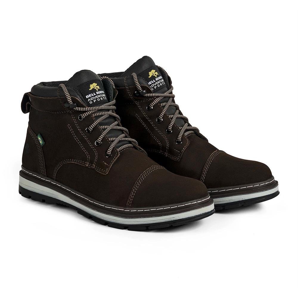 Bota Masculina Couro Adventure Conforto Casual Marrom 2