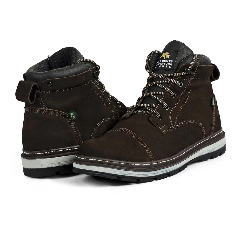 Bota Masculina Couro Adventure Conforto Casual Marrom 3