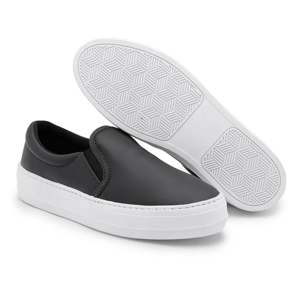 Slip On Tenehi Flatform Cadarço Feminino 3826 Preto 5