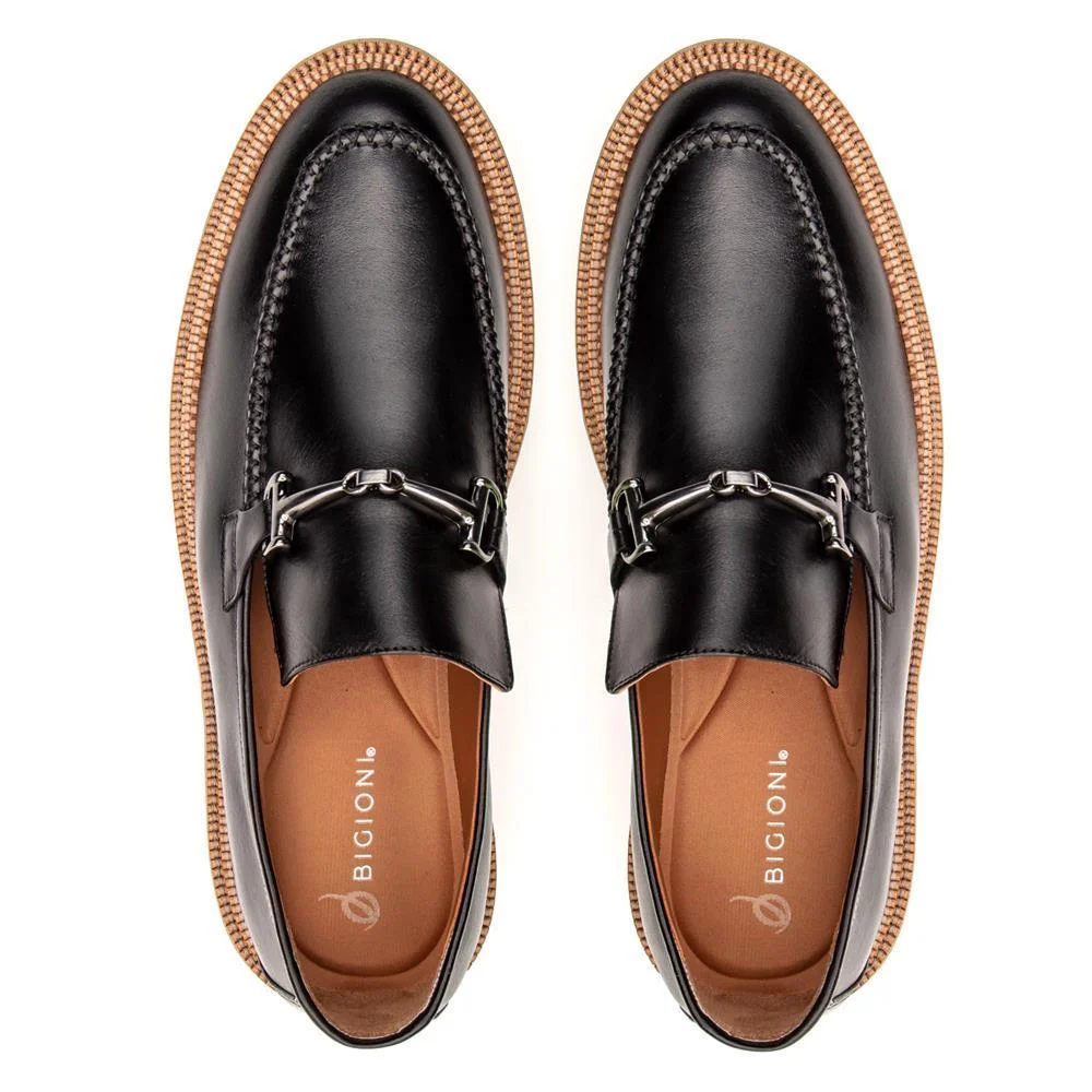 Sapato Masculino Derby Couro Fivela Tratorado Conforto Preto 2