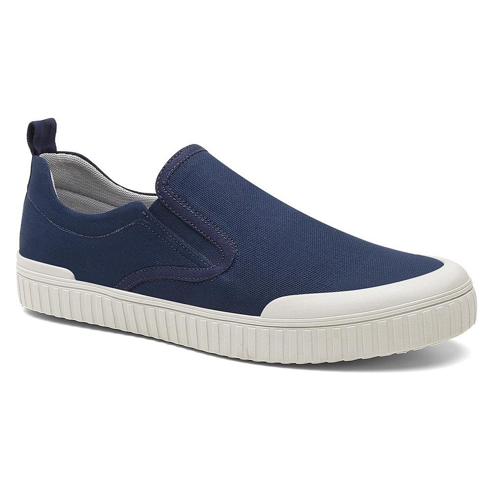 Tênis Slip On Masculino Calce Fácil Liso Básico Conforto Azul 2