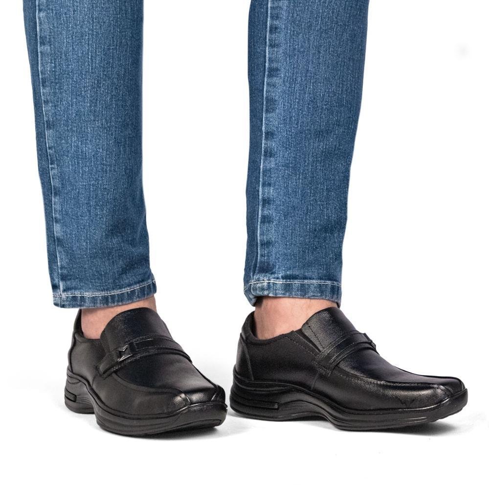 Sapato Social Masculino Couro Calce Fácil Adulto Infantil Preto 7