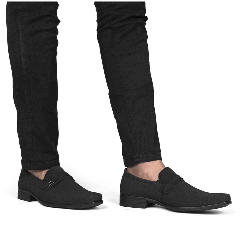 Sapato Social Masculino Elástico Antiderrapante Calce Fácil Preto 5