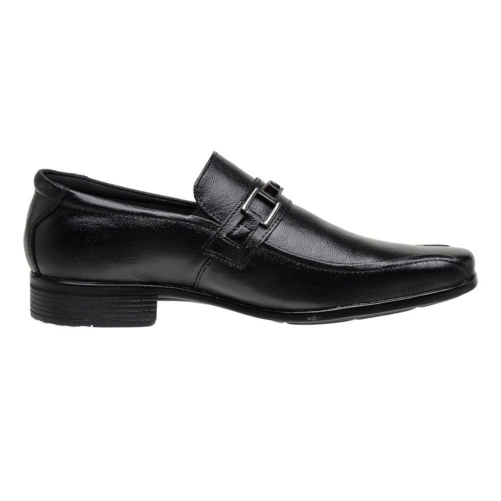 Sapato Social Masculino Elástico Couro Conforto Leve Preto 2