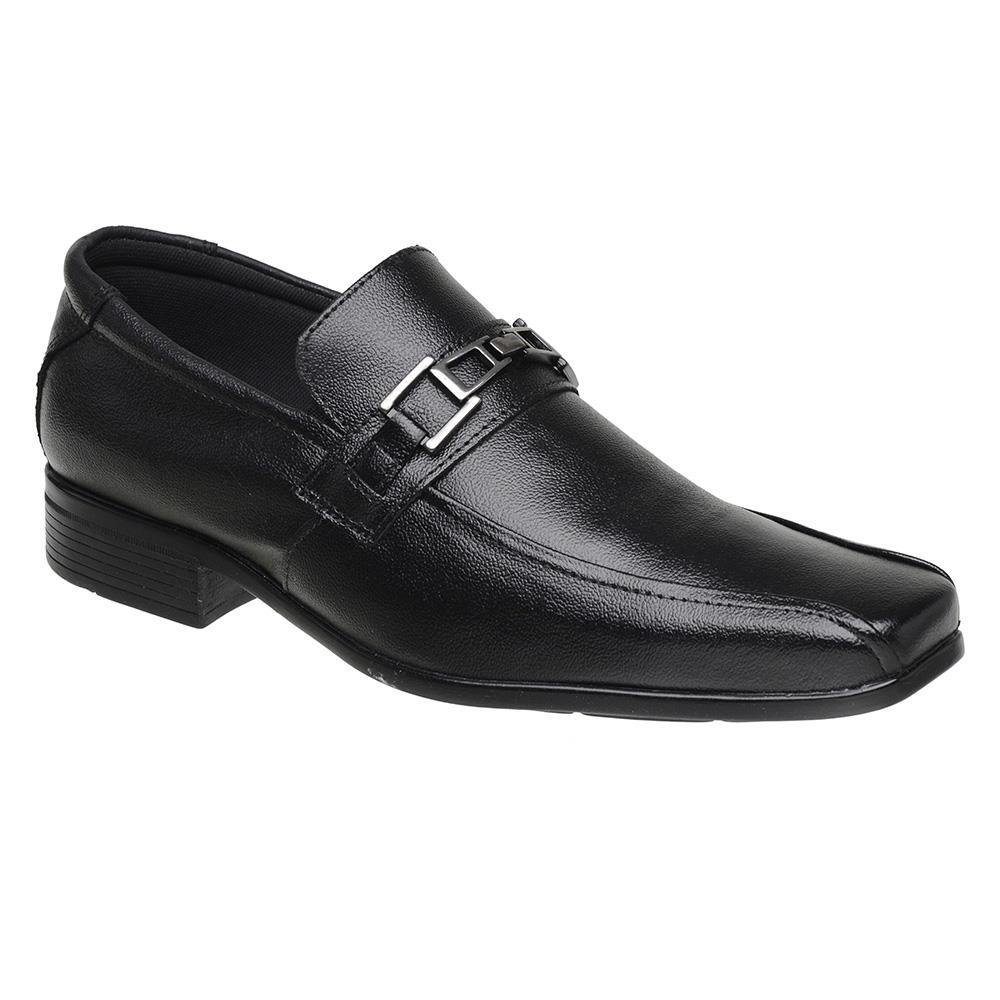 Sapato Social Masculino Elástico Couro Conforto Leve Preto 3