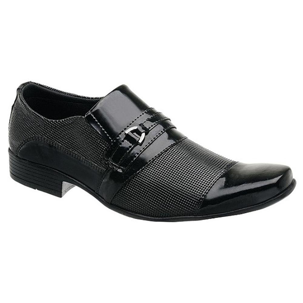 Sapato Social Masculino Verniz Calce Fácil Conforto Metal Preto 2