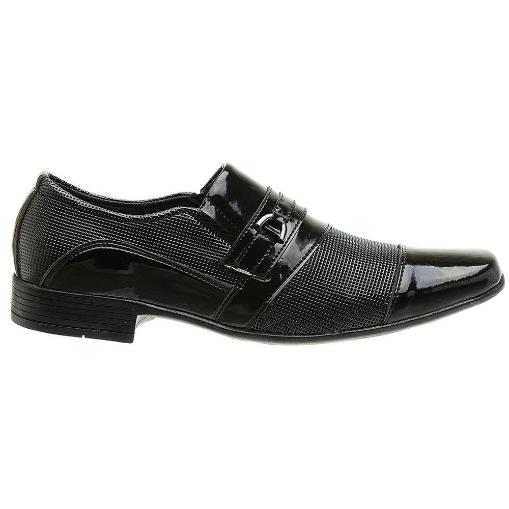 Sapato Social Masculino Verniz Calce Fácil Conforto Metal Preto 3