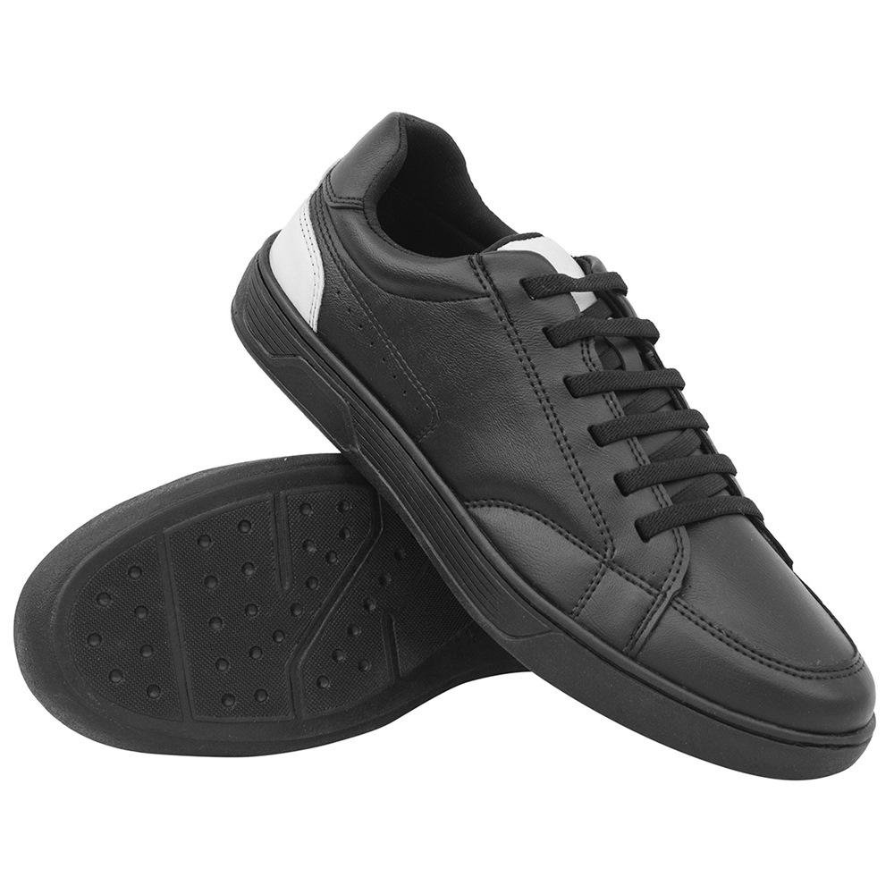 Tênis Casual Masculino Conforto Praticidade Estilo Moderno Preto 8
