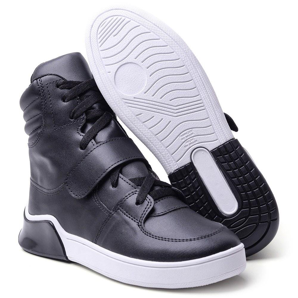 Tênis Feminino Cano Alto Treino Casual Preto 3