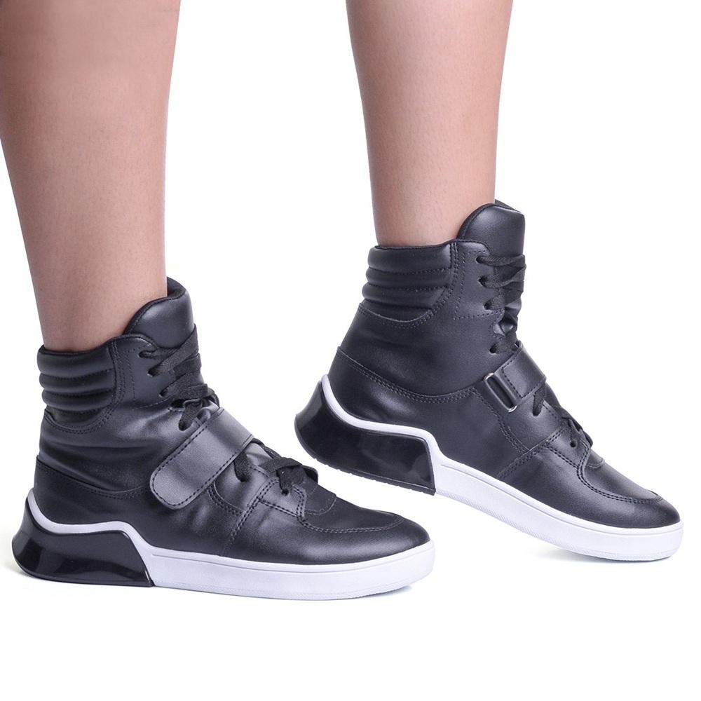 Tênis Feminino Cano Alto Treino Casual Preto 5