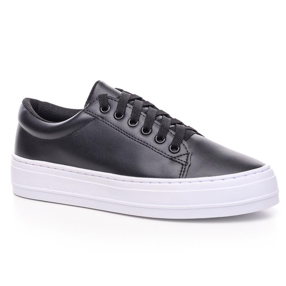 Tênis Feminino Sola Alta estilo conforto Preto 2