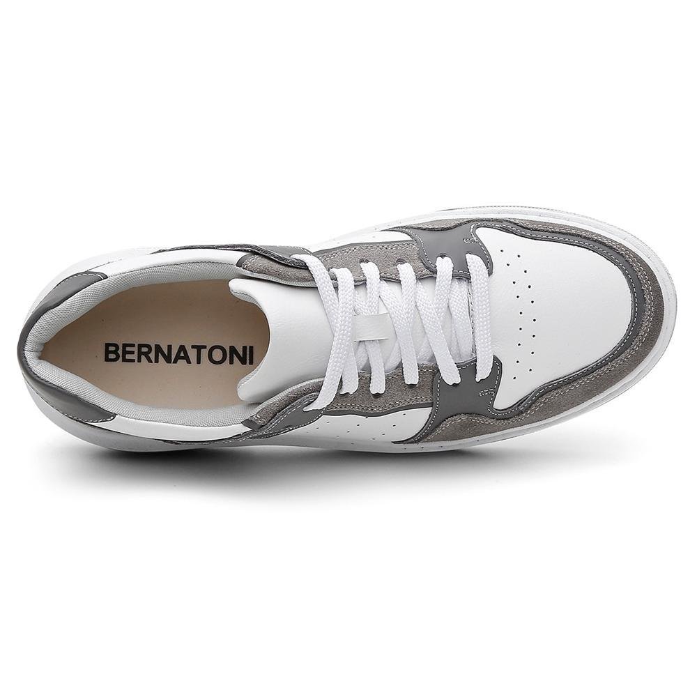 Tênis Masculino Couro Casual Dia a Dia Branco/Cinza 3