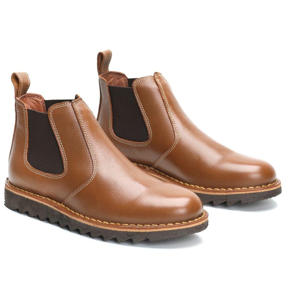 Bota Casual Masculina em Couro com Solado EVA Marrom 2