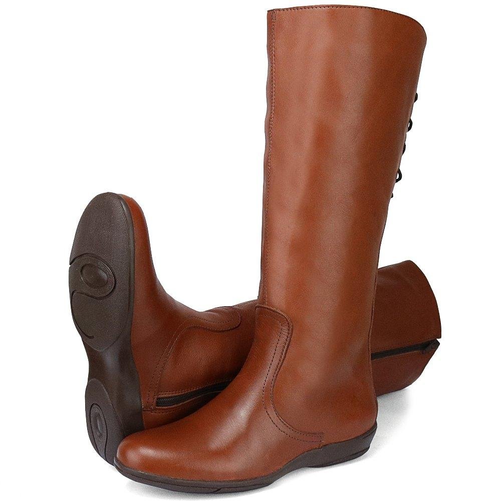 Bota Montaria Feminina em Couro com Ajuste Especial Marrom 6