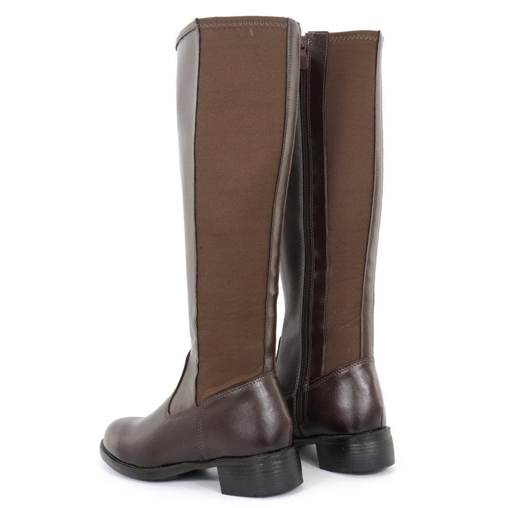 Bota Feminina Montaria Cano Alto Confortável Premium Café 4
