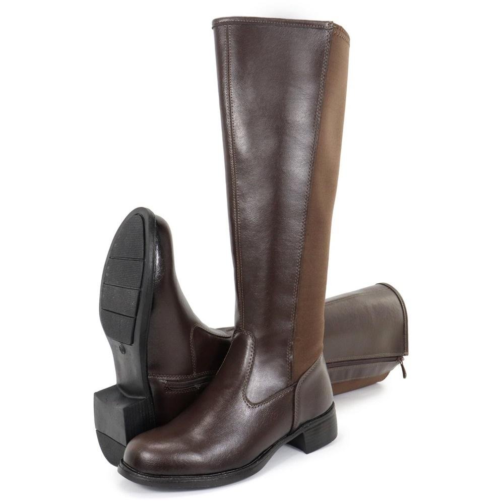 Bota Feminina Montaria Cano Alto Confortável Premium Café 6