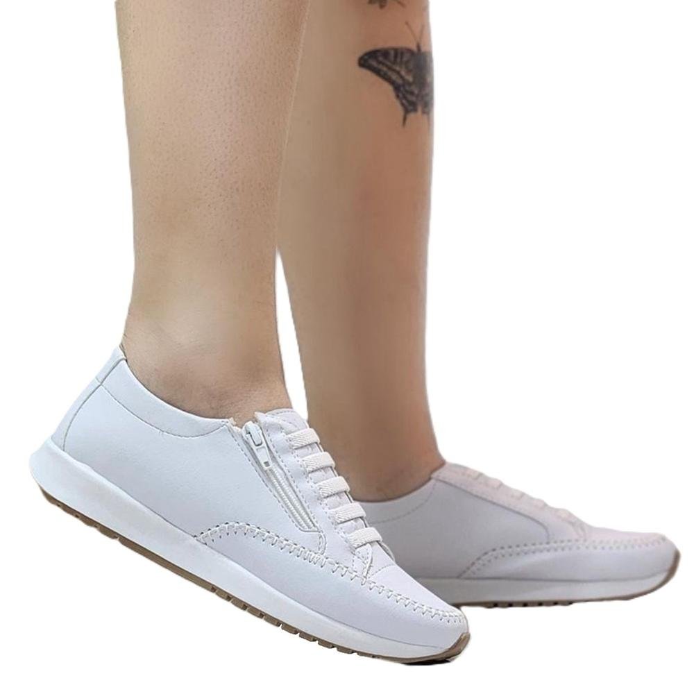Sapatênis Feminino Conforto Casual Premium Urbano Branco 2