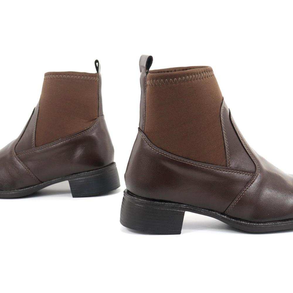 Botinha Feminina Cano Baixo Neoprene Café 3
