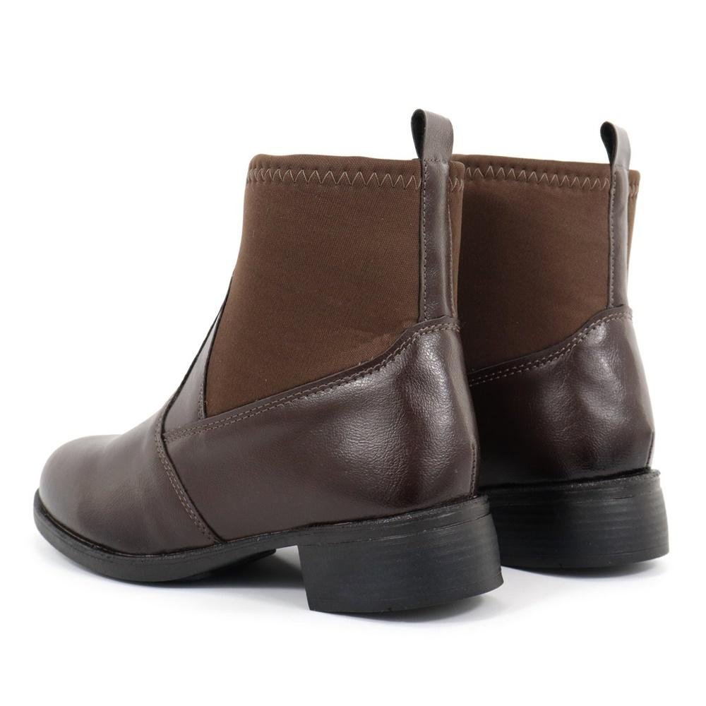 Botinha Feminina Cano Baixo Neoprene Café 4