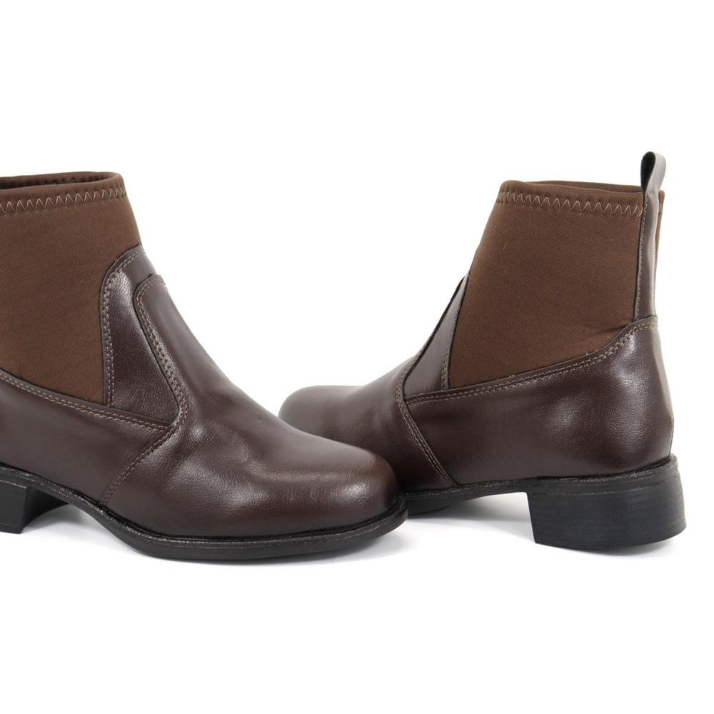 Botinha Feminina Cano Baixo Neoprene Café 5