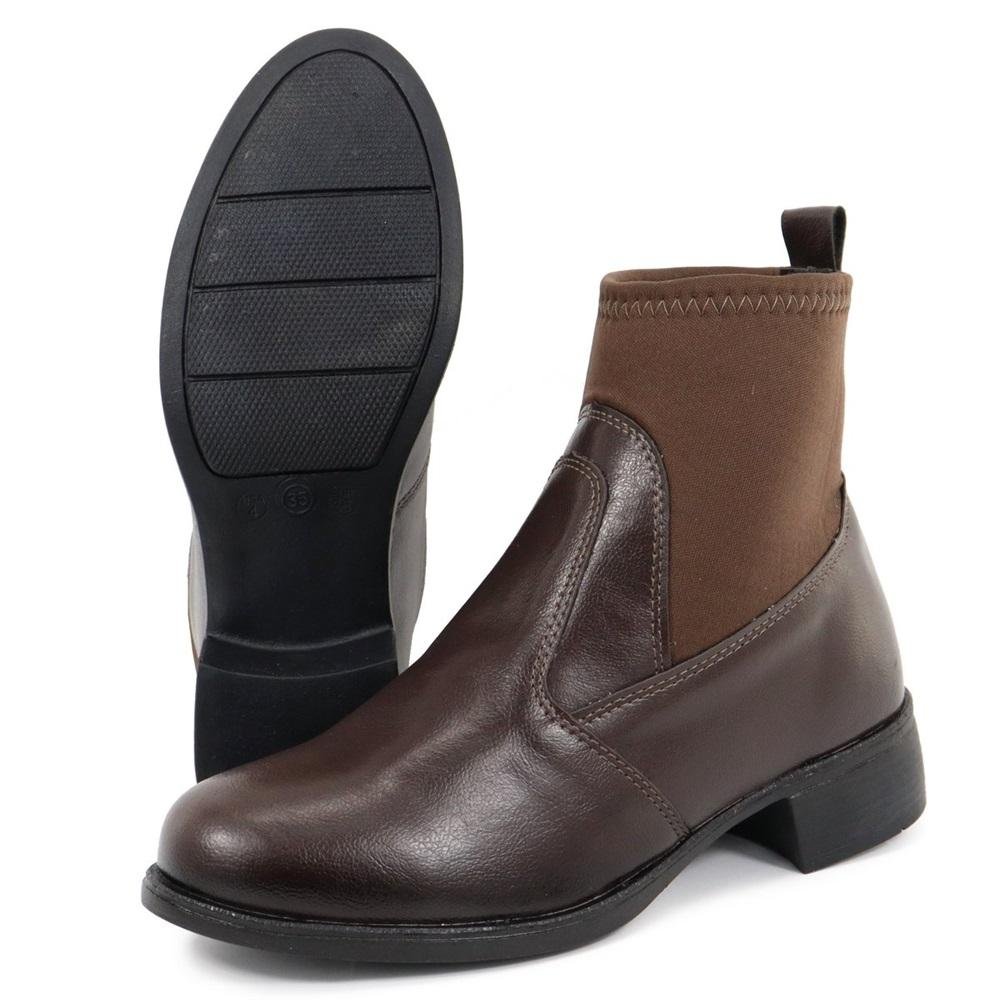 Botinha Feminina Cano Baixo Neoprene Café 6