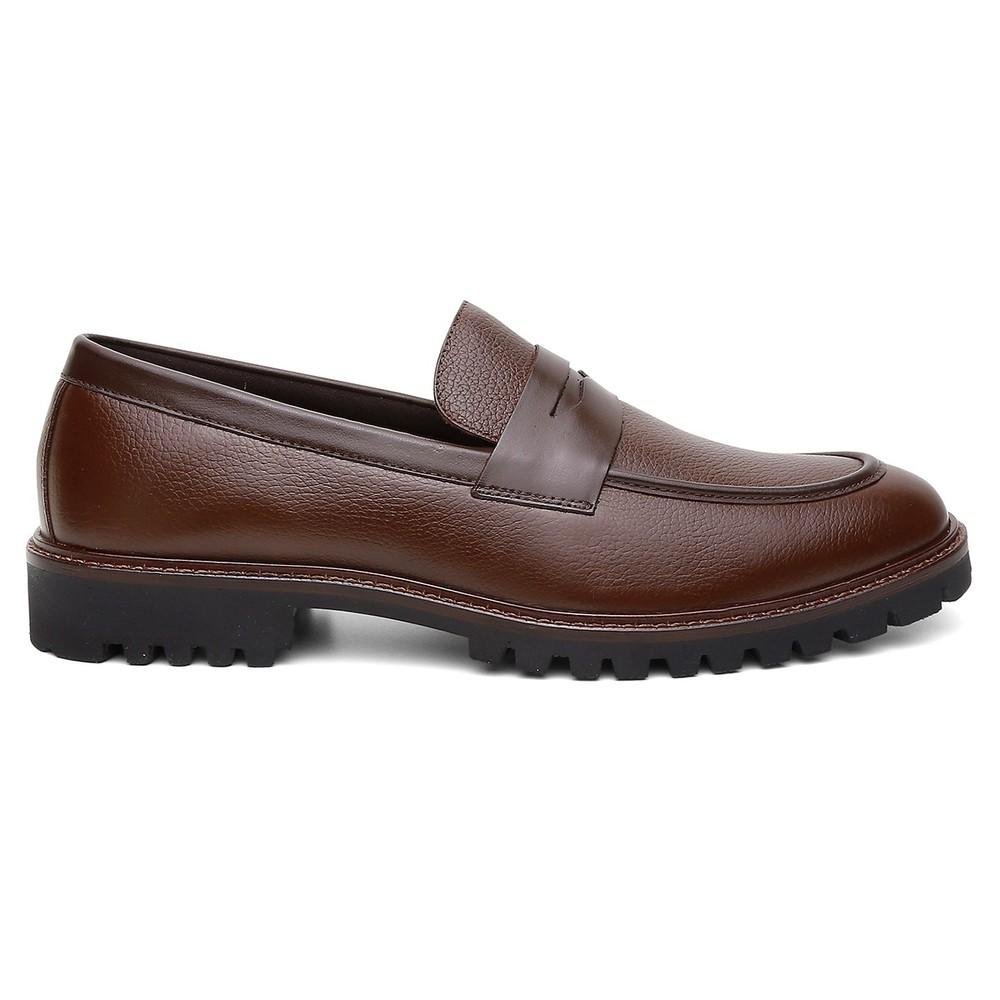 Mocassim Masculino Couro Casual Confortável Marrom 2