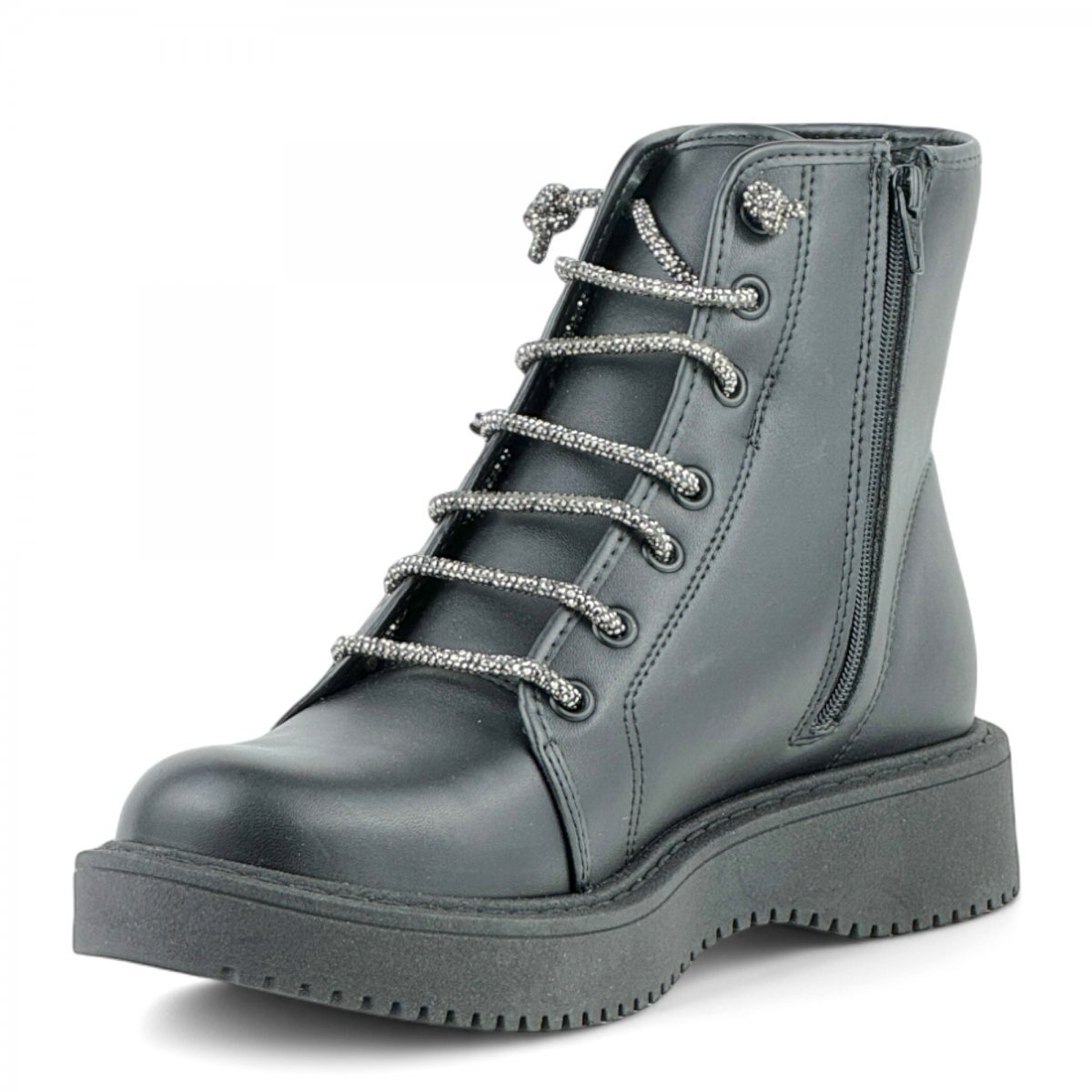 Coturno Casual Brilho Moleca Feminino Preto 2