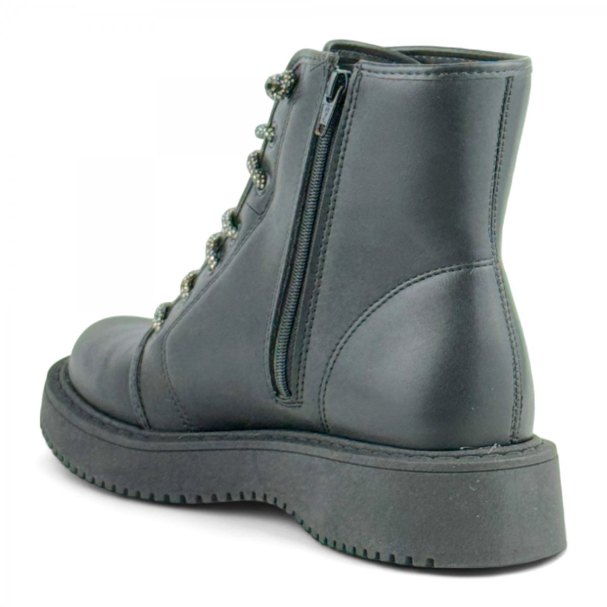 Coturno Casual Brilho Moleca Feminino Preto 3