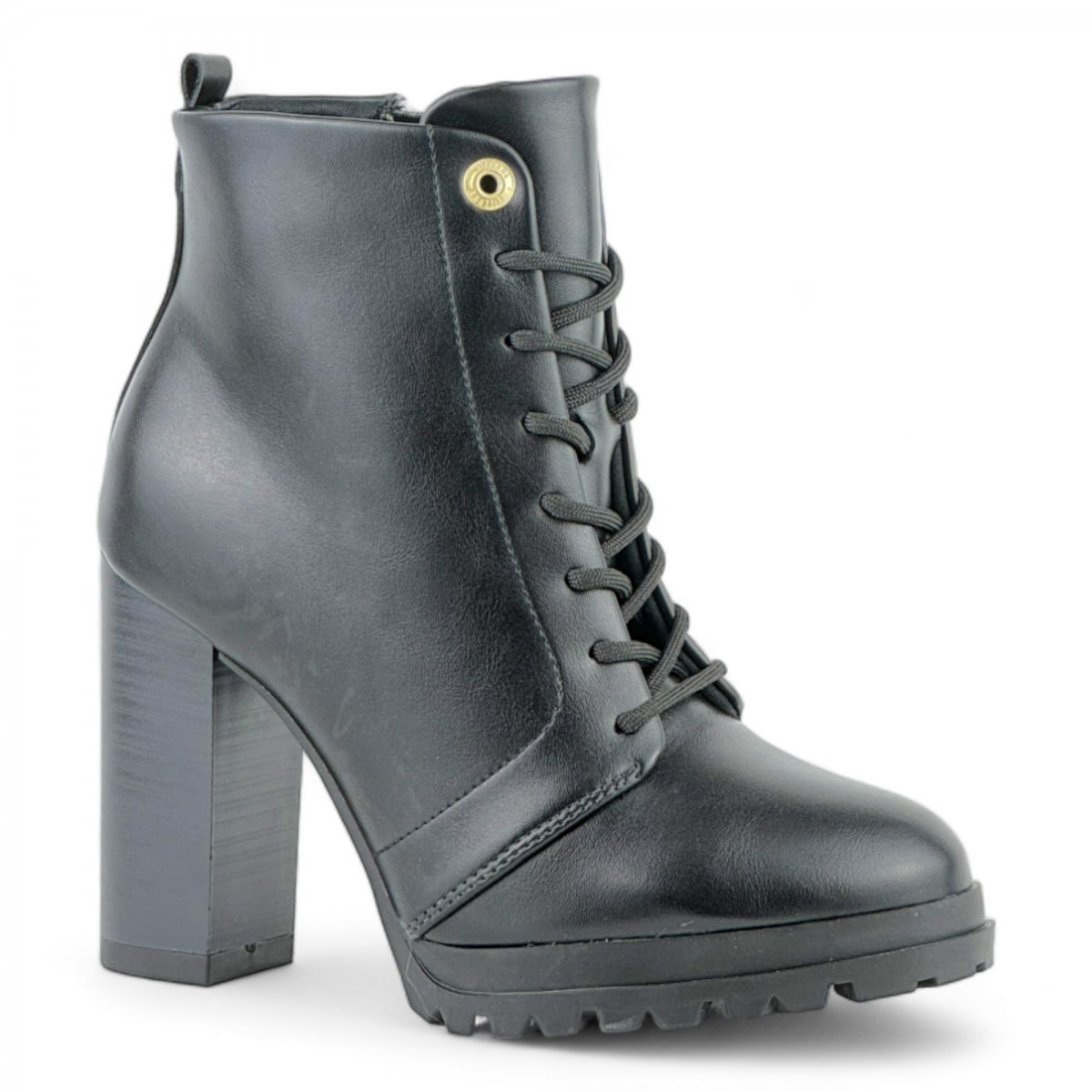 Coturno Casual Salto Alto Vizzano Feminino Preto 1