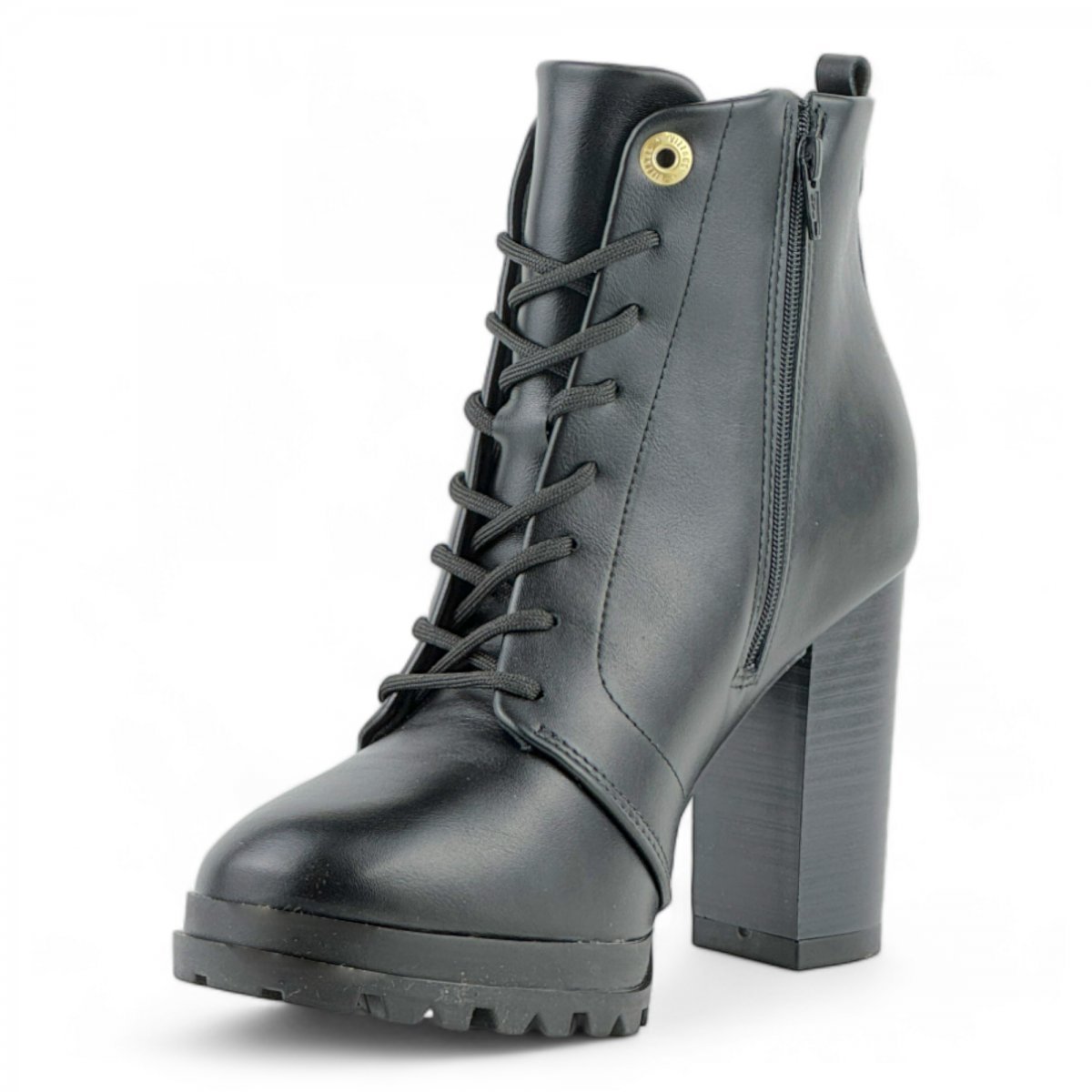 Coturno Casual Salto Alto Vizzano Feminino Preto 2