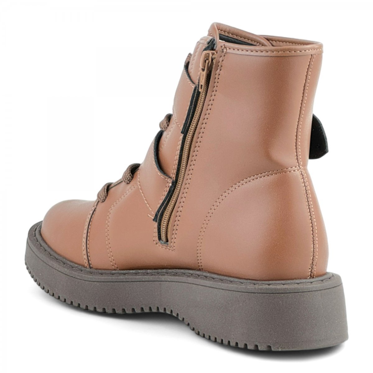 Coturno Casual Fivelas Moleca Feminino Marrom 3