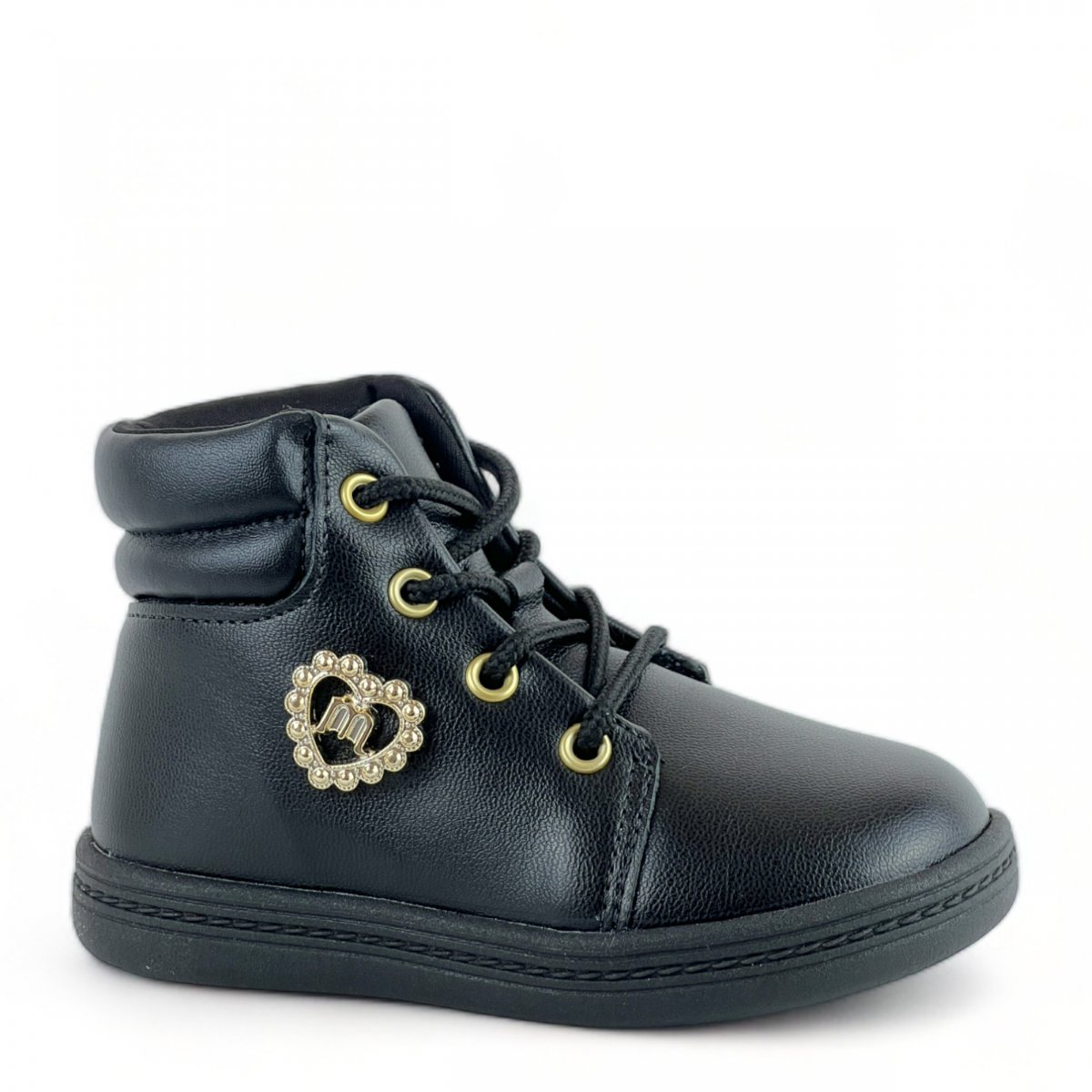 Coturno Casual Molekinha Infantil Menina Preto 1