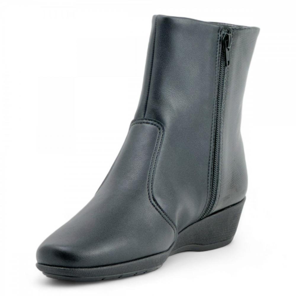 Bota Curta Solado Anabela Piccadilly Feminino Preto 2