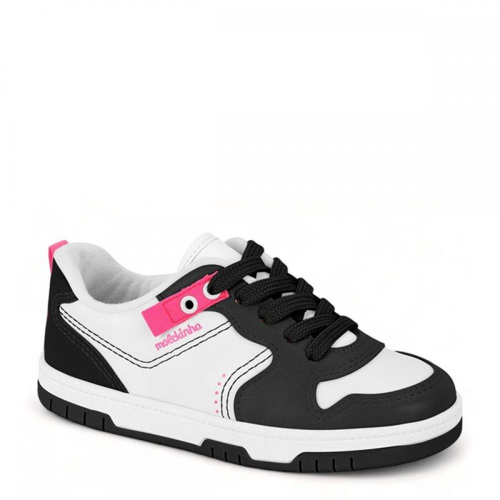Tênis Casual Infantil Feminino Molekinha Branco/pre Branco