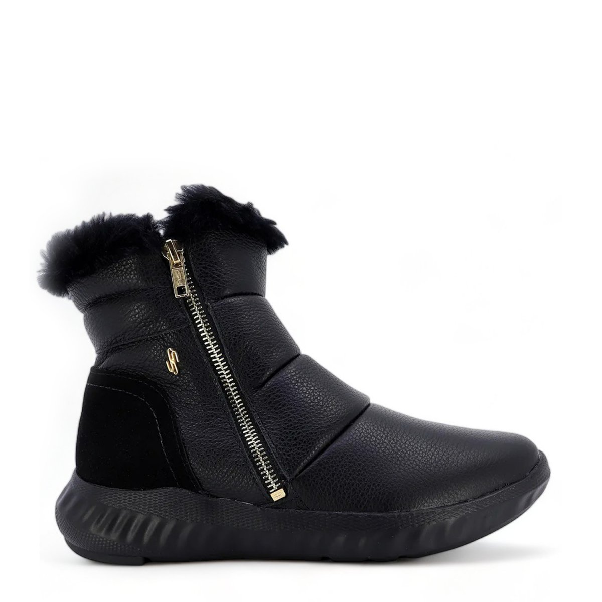 Bota Curta Couro Pelo Usaflex Preto 1