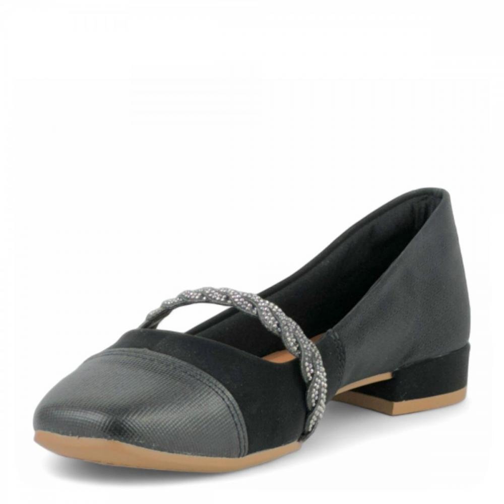 Sapato Boneca Brilhante Mississipi Feminino Preto 2
