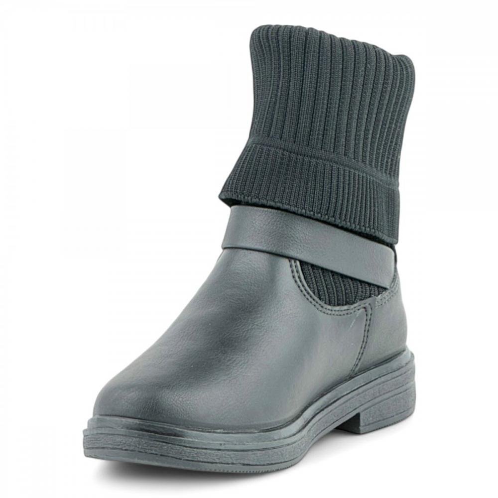 Bota Curta Fivela Casual Worldcolors Infantil Menina Preto 2